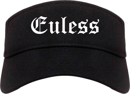 Euless Texas TX Old English Mens Visor Cap Hat Black