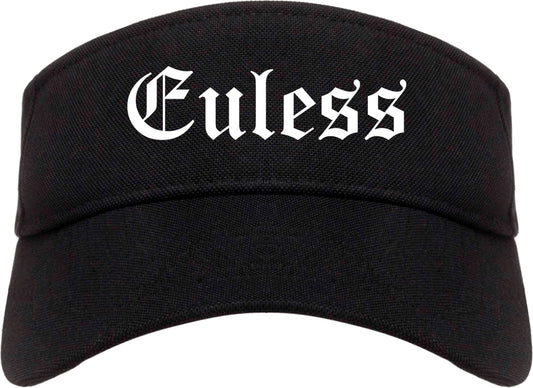 Euless Texas TX Old English Mens Visor Cap Hat Black