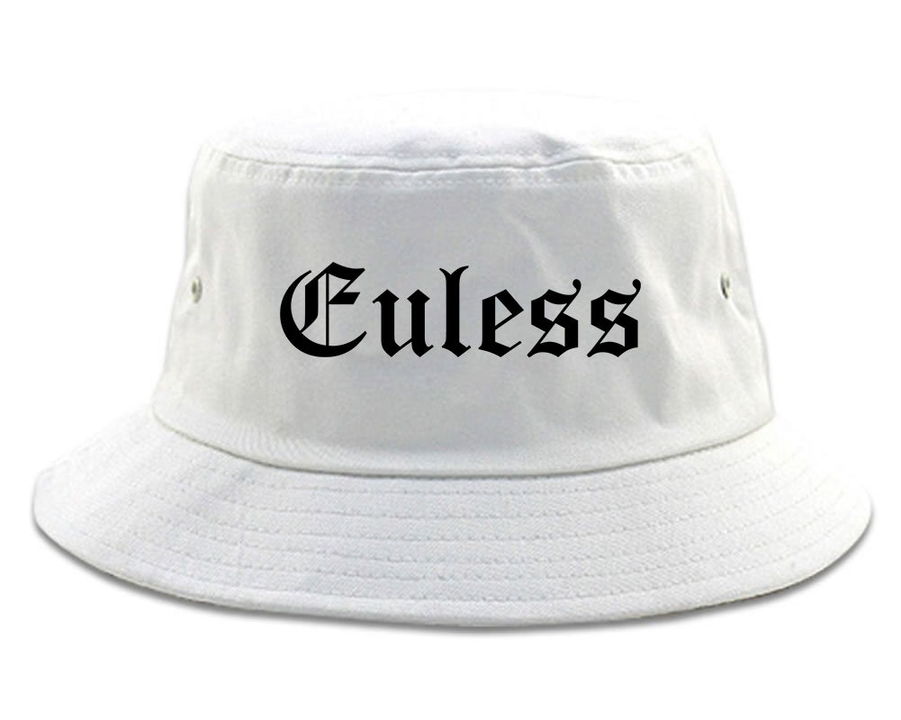 Euless Texas TX Old English Mens Bucket Hat White