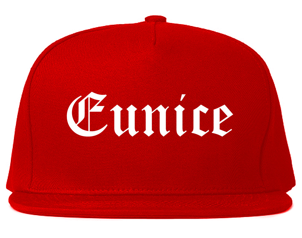 Eunice Louisiana LA Old English Mens Snapback Hat Red