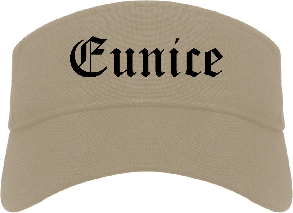 Eunice Louisiana LA Old English Mens Visor Cap Hat Khaki