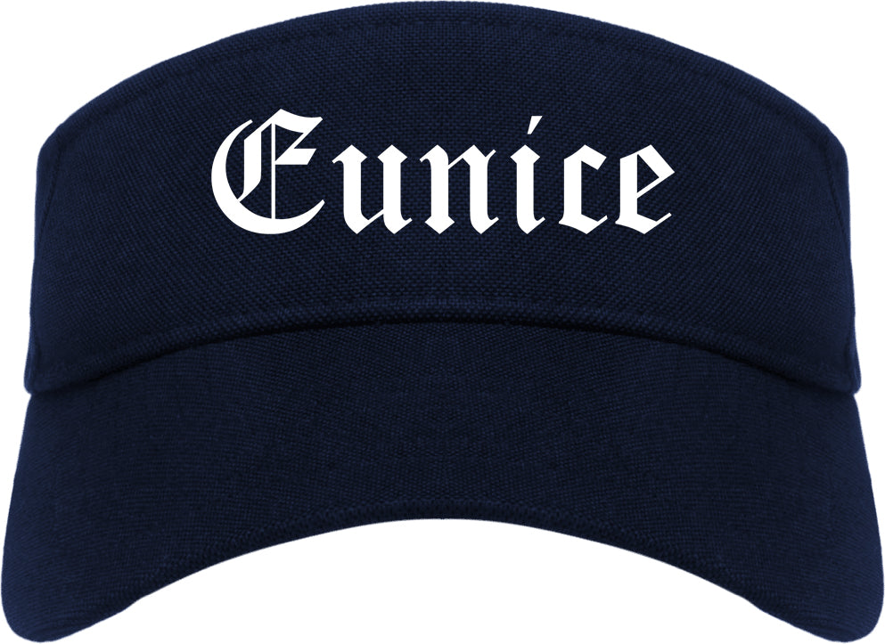Eunice Louisiana LA Old English Mens Visor Cap Hat Navy Blue