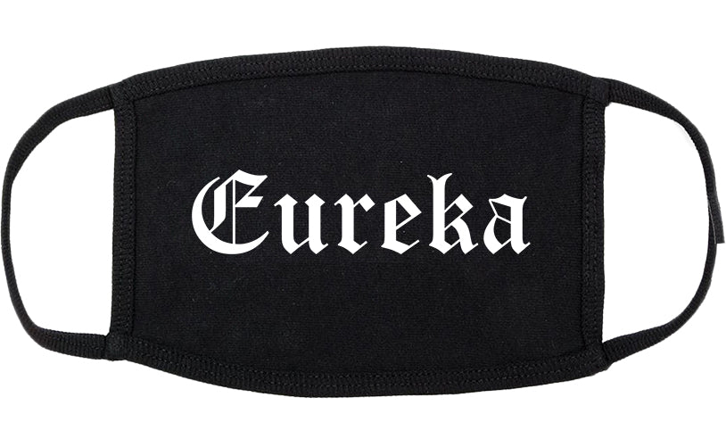 Eureka California CA Old English Cotton Face Mask Black