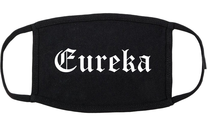 Eureka Illinois IL Old English Cotton Face Mask Black