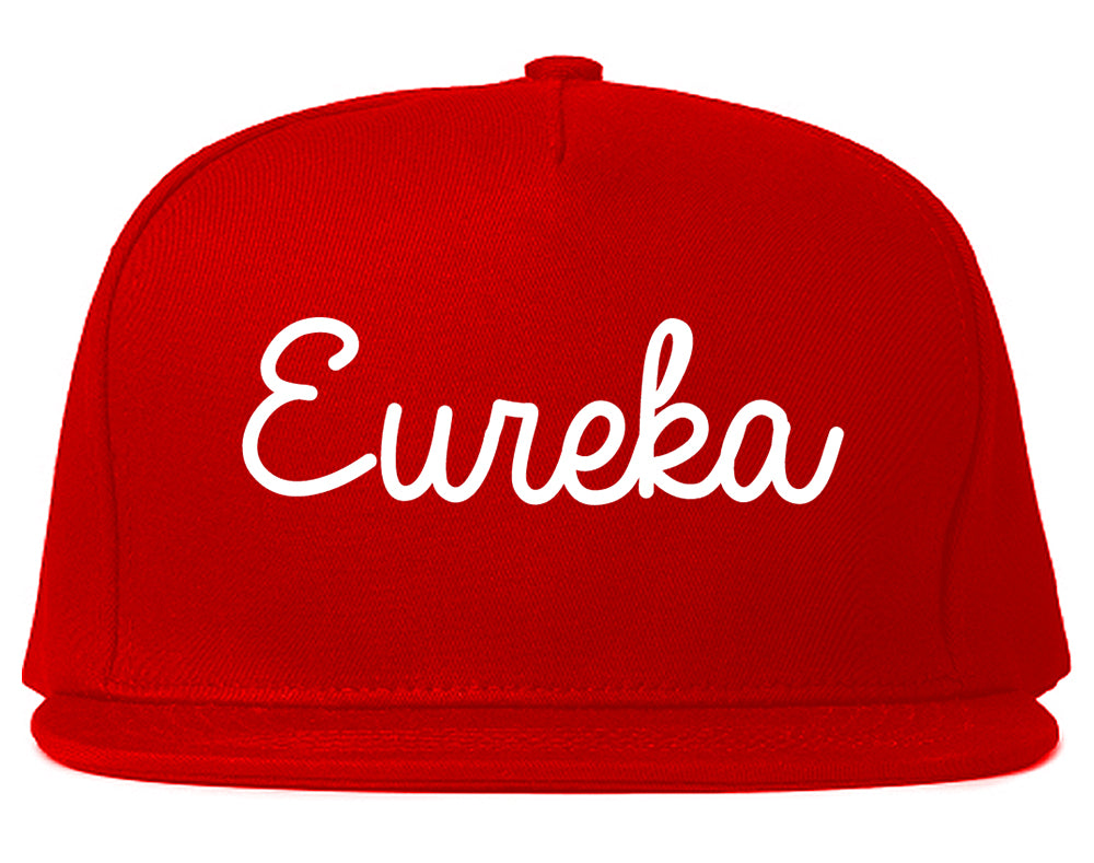 Eureka Missouri MO Script Mens Snapback Hat Red