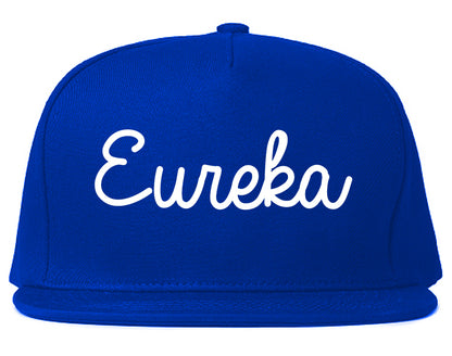 Eureka Missouri MO Script Mens Snapback Hat Royal Blue