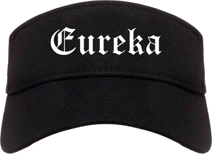 Eureka Missouri MO Old English Mens Visor Cap Hat Black