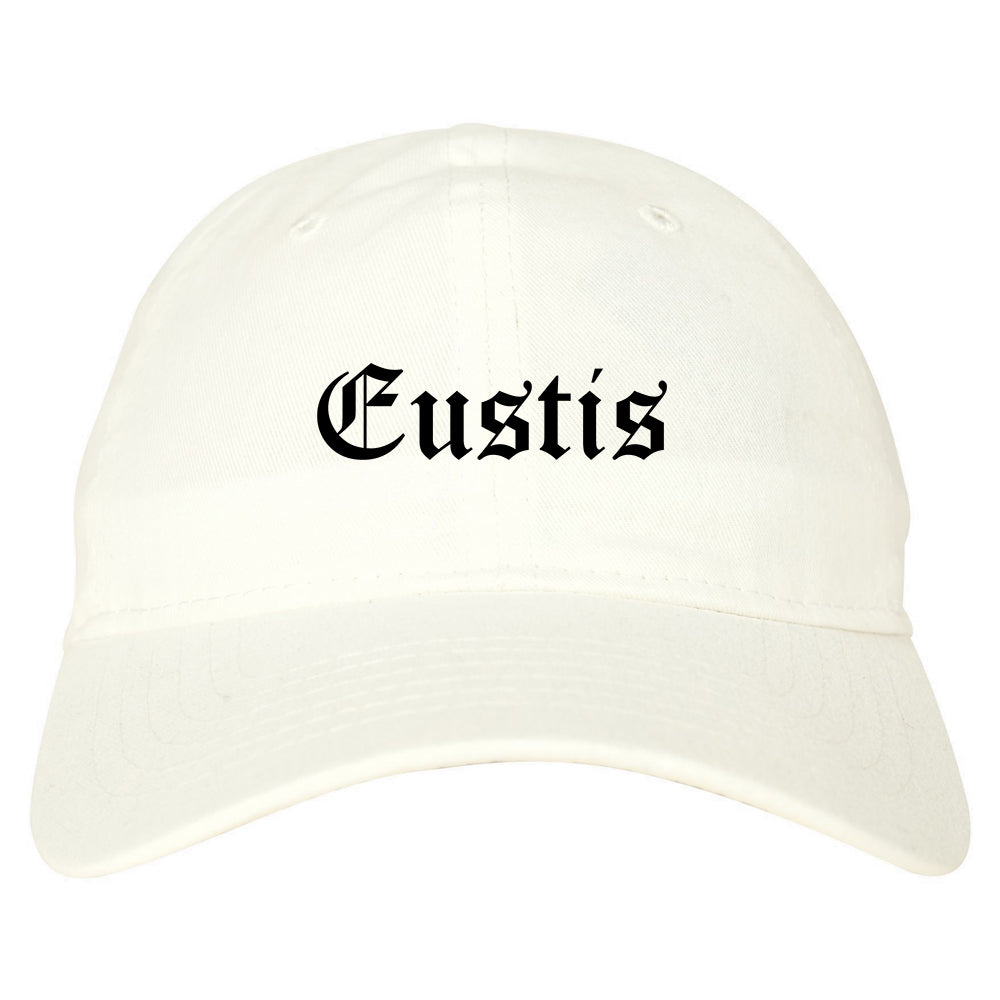 Eustis Florida FL Old English Mens Dad Hat Baseball Cap White
