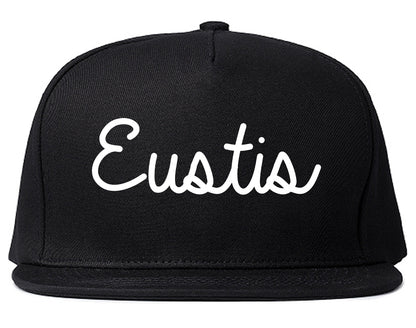 Eustis Florida FL Script Mens Snapback Hat Black