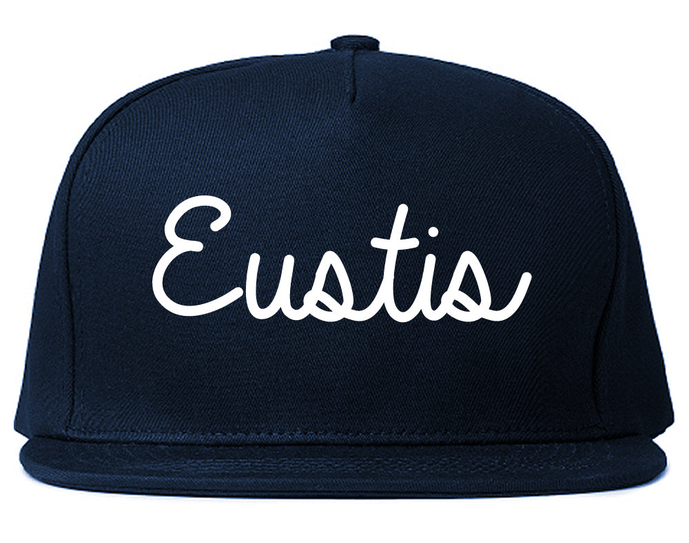 Eustis Florida FL Script Mens Snapback Hat Navy Blue
