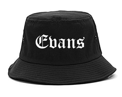 Evans Colorado CO Old English Mens Bucket Hat Black