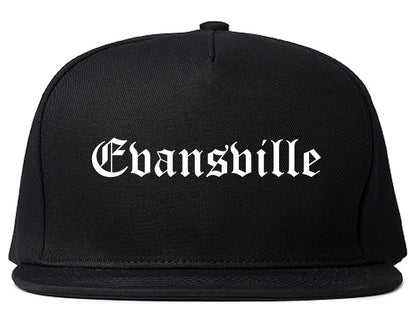 Evansville Indiana IN Old English Mens Snapback Hat Black