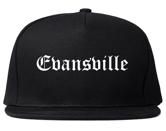 Evansville Indiana IN Old English Mens Snapback Hat Black