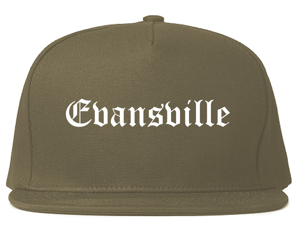 Evansville Indiana IN Old English Mens Snapback Hat Grey