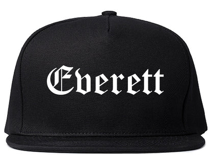 Everett Massachusetts MA Old English Mens Snapback Hat Black