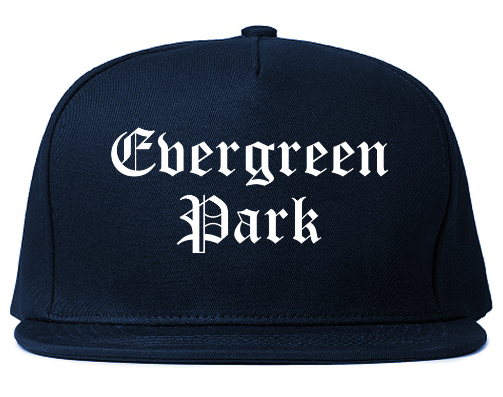 Evergreen Park Illinois IL Old English Mens Snapback Hat Navy Blue