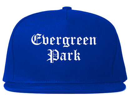 Evergreen Park Illinois IL Old English Mens Snapback Hat Royal Blue