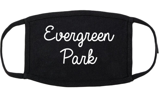 Evergreen Park Illinois IL Script Cotton Face Mask Black