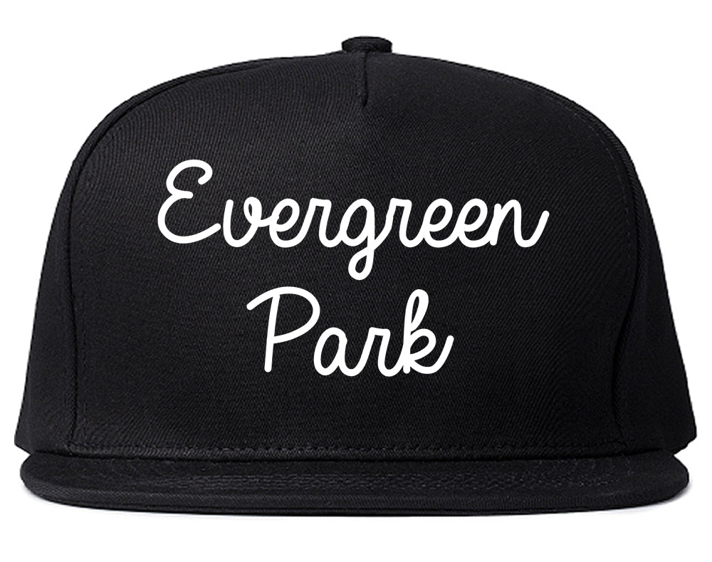 Evergreen Park Illinois IL Script Mens Snapback Hat Black