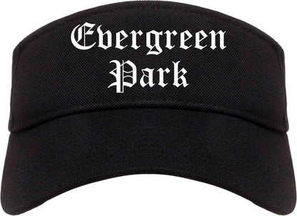 Evergreen Park Illinois IL Old English Mens Visor Cap Hat Black