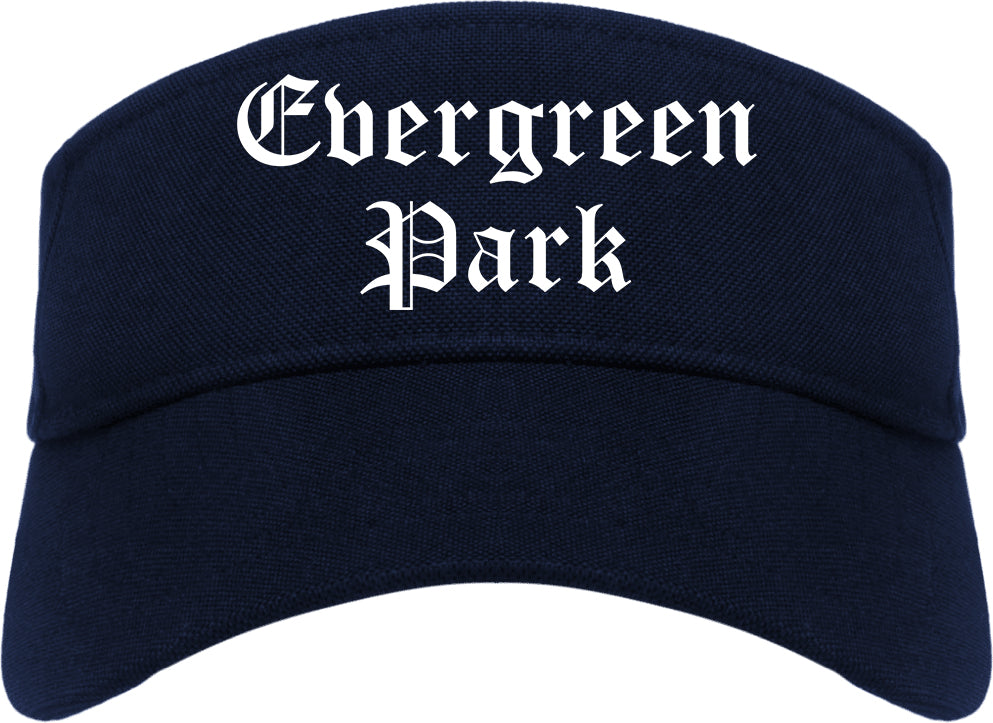 Evergreen Park Illinois IL Old English Mens Visor Cap Hat Navy Blue