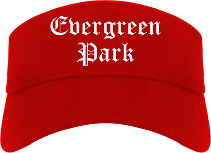 Evergreen Park Illinois IL Old English Mens Visor Cap Hat Red