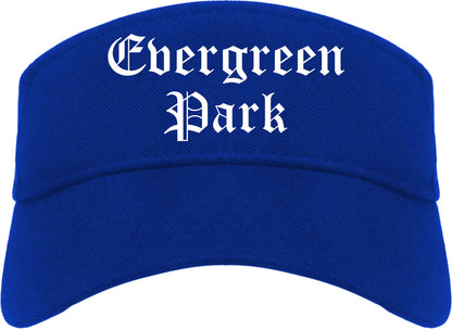 Evergreen Park Illinois IL Old English Mens Visor Cap Hat Royal Blue
