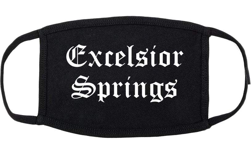 Excelsior Springs Missouri MO Old English Cotton Face Mask Black