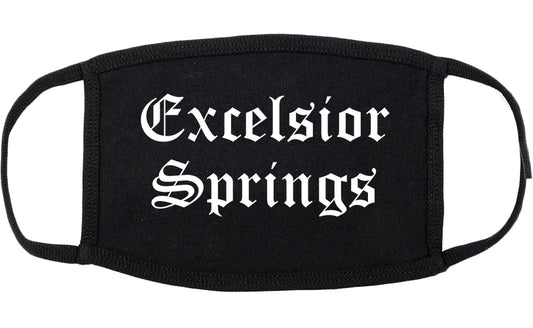 Excelsior Springs Missouri MO Old English Cotton Face Mask Black