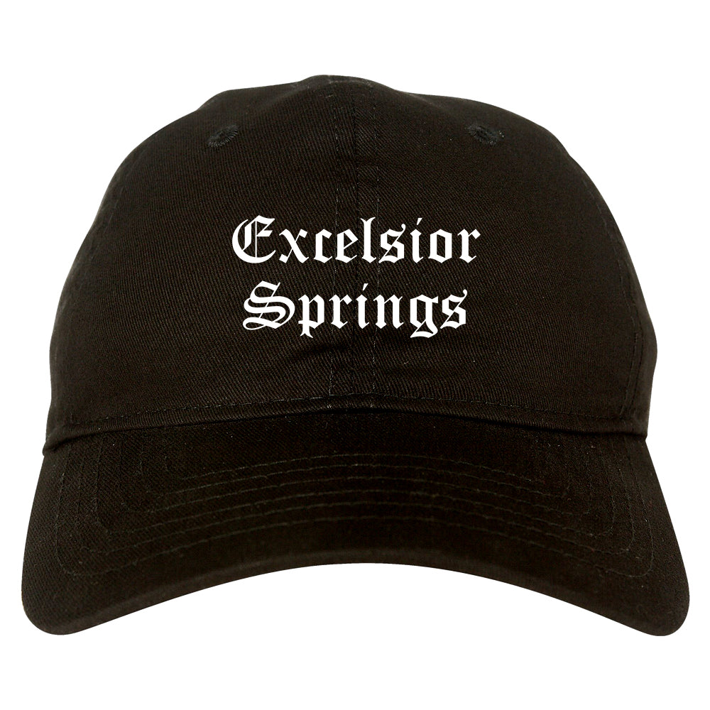 Excelsior Springs Missouri MO Old English Mens Dad Hat Baseball Cap Black