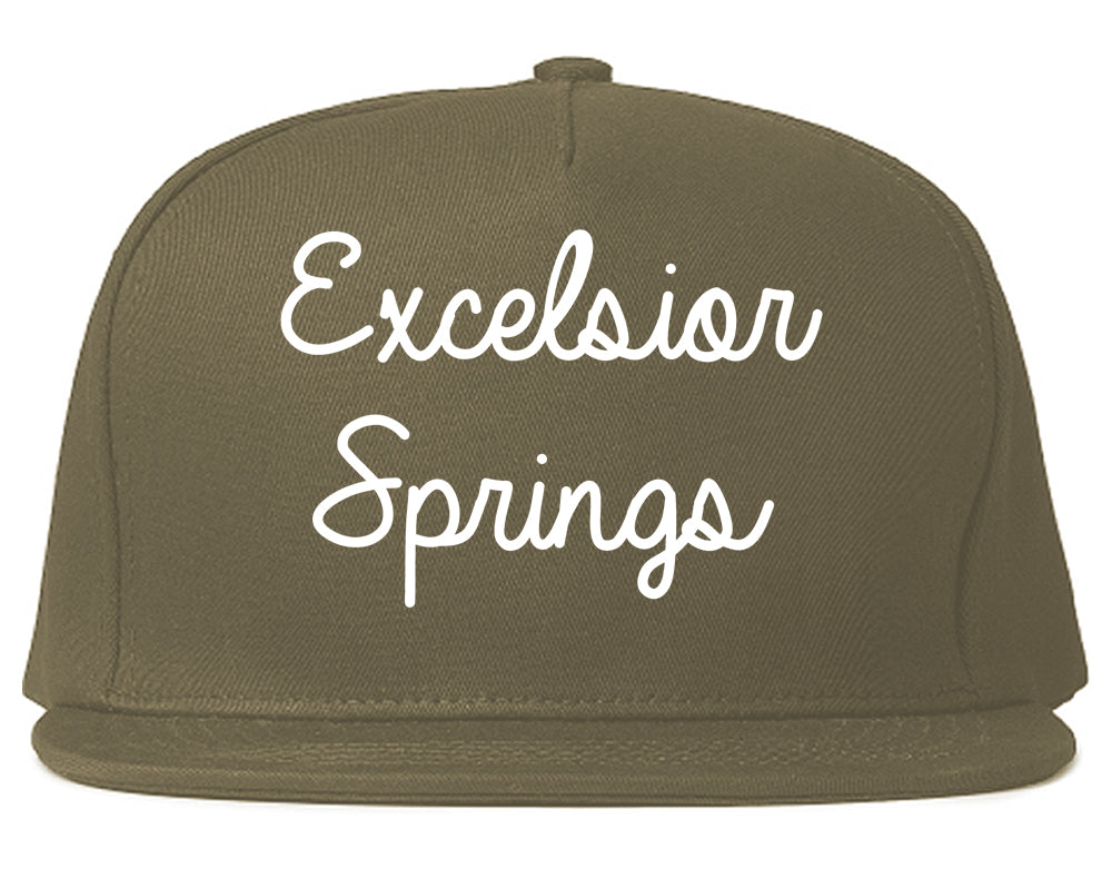 Excelsior Springs Missouri MO Script Mens Snapback Hat Grey