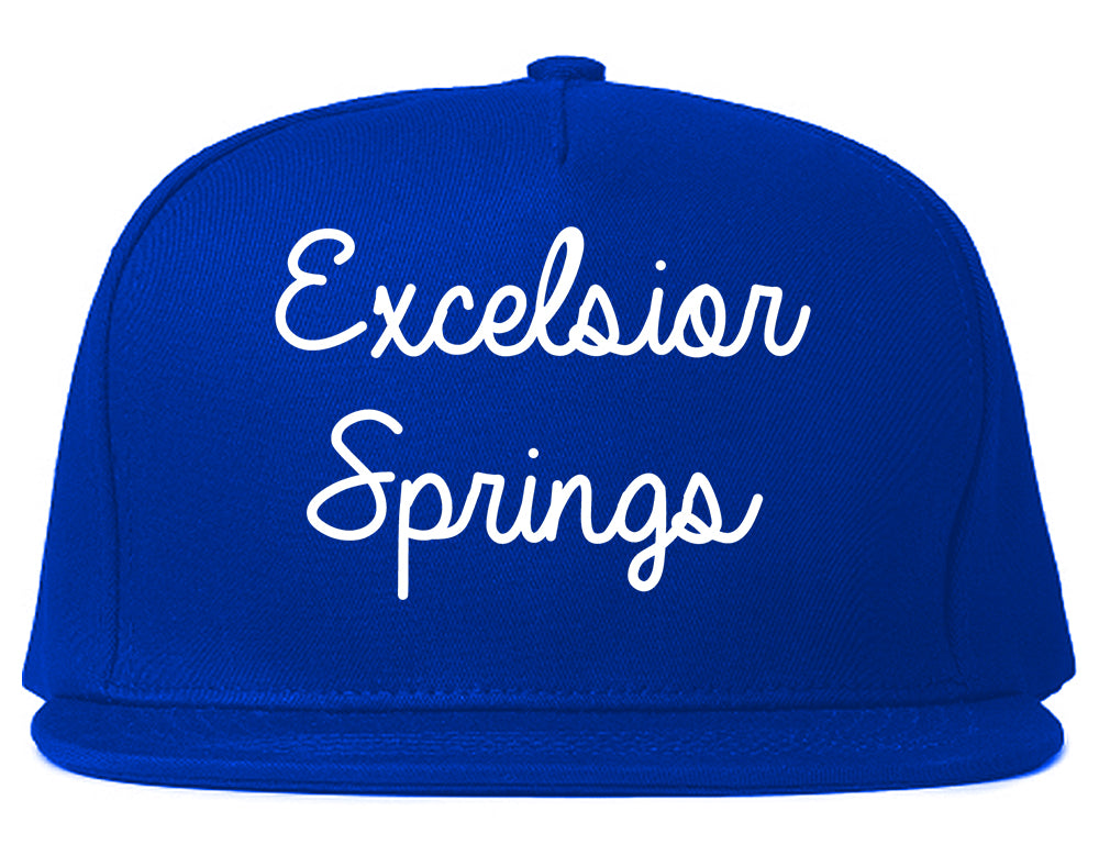 Excelsior Springs Missouri MO Script Mens Snapback Hat Royal Blue