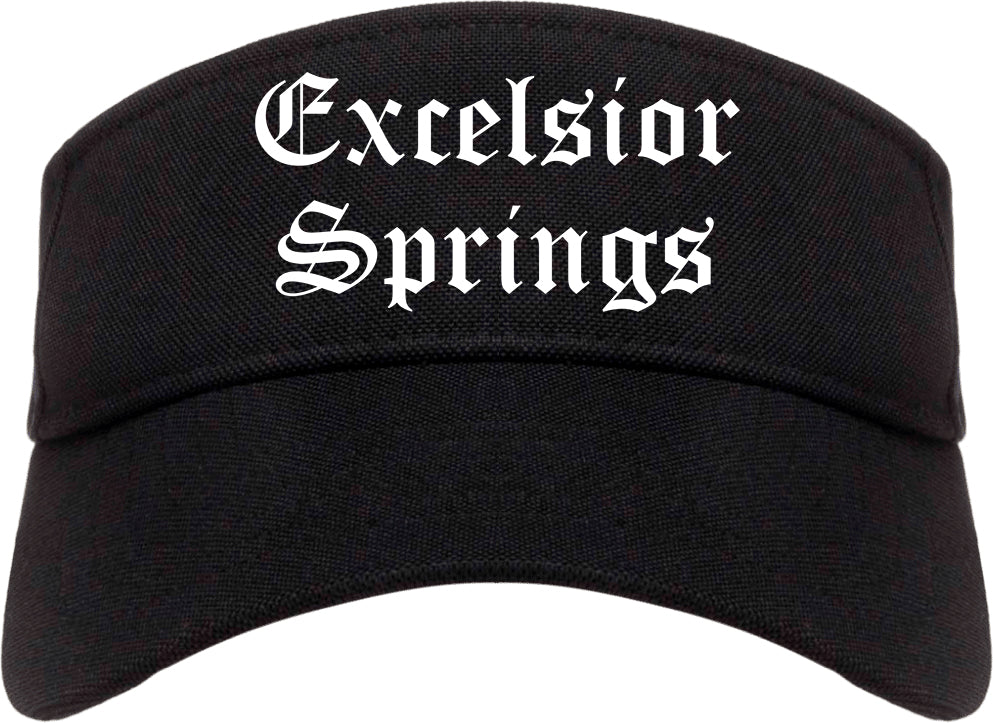 Excelsior Springs Missouri MO Old English Mens Visor Cap Hat Black