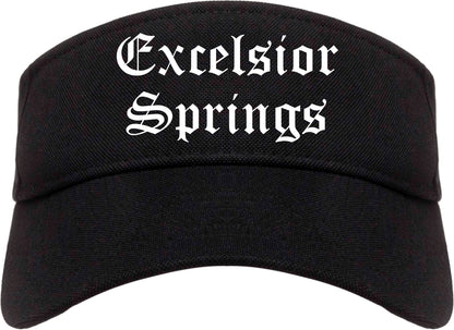 Excelsior Springs Missouri MO Old English Mens Visor Cap Hat Black