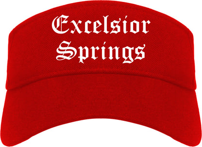 Excelsior Springs Missouri MO Old English Mens Visor Cap Hat Red