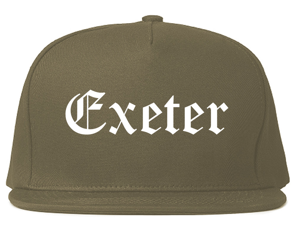 Exeter California CA Old English Mens Snapback Hat Grey