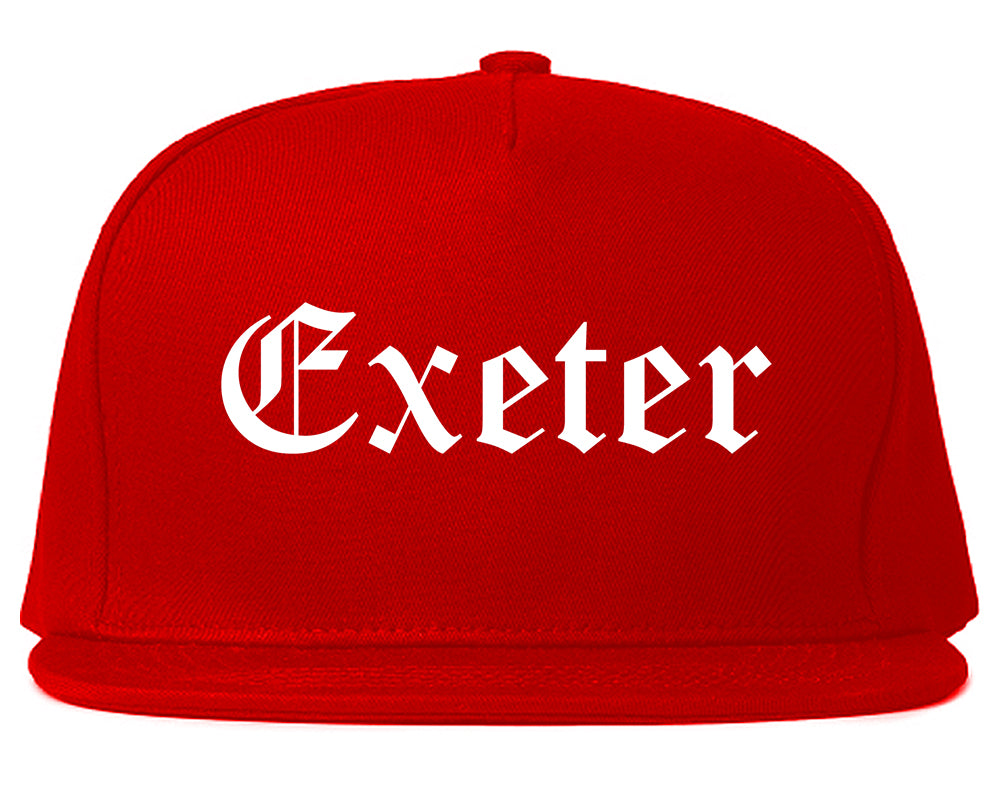 Exeter California CA Old English Mens Snapback Hat Red