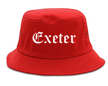 Exeter California CA Old English Mens Bucket Hat Red