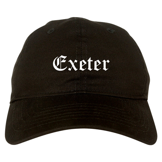 Exeter California CA Old English Mens Dad Hat Baseball Cap Black