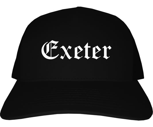 Exeter California CA Old English Mens Trucker Hat Cap Black