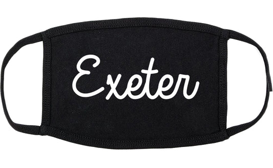 Exeter California CA Script Cotton Face Mask Black