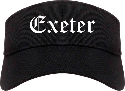 Exeter California CA Old English Mens Visor Cap Hat Black