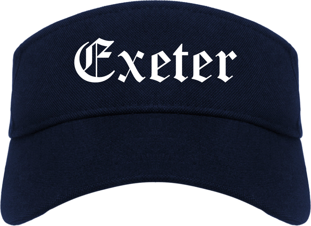 Exeter California CA Old English Mens Visor Cap Hat Navy Blue