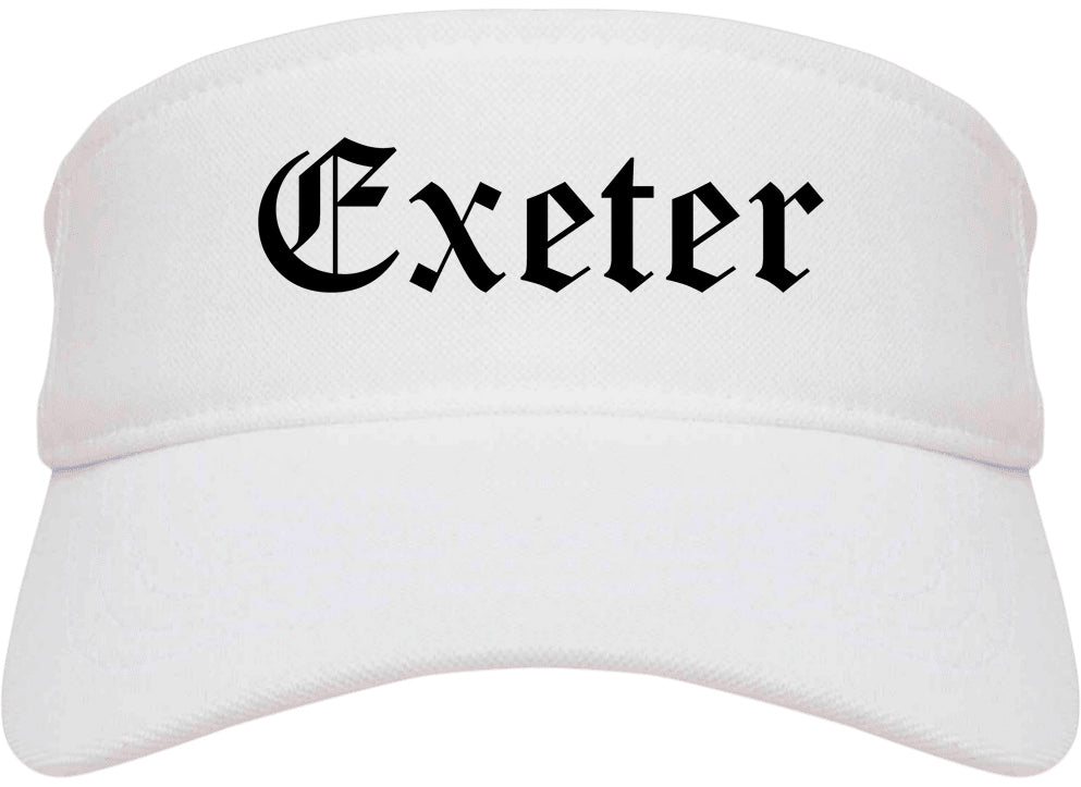 Exeter California CA Old English Mens Visor Cap Hat White