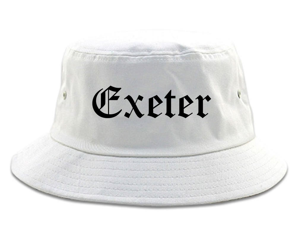 Exeter California CA Old English Mens Bucket Hat White