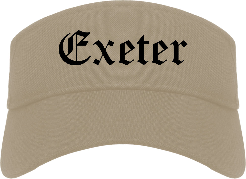 Exeter Pennsylvania PA Old English Mens Visor Cap Hat Khaki