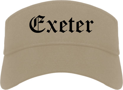 Exeter Pennsylvania PA Old English Mens Visor Cap Hat Khaki