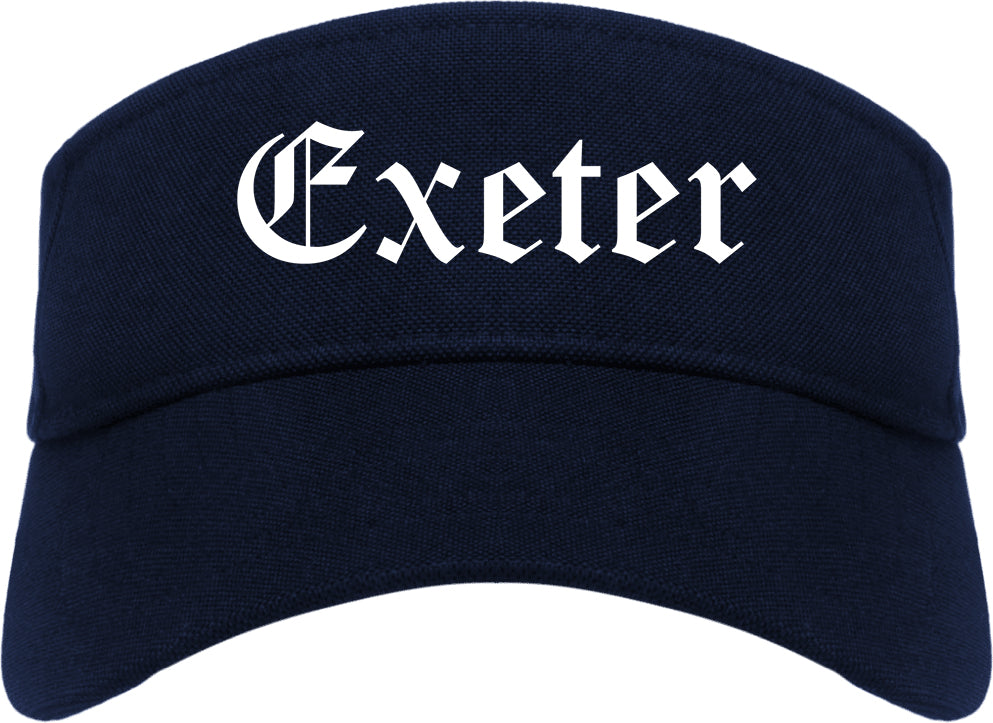 Exeter Pennsylvania PA Old English Mens Visor Cap Hat Navy Blue
