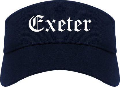 Exeter Pennsylvania PA Old English Mens Visor Cap Hat Navy Blue