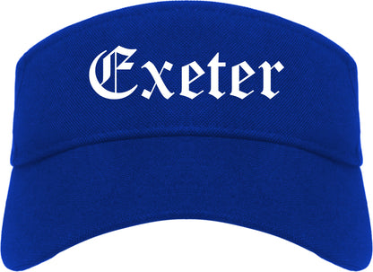 Exeter Pennsylvania PA Old English Mens Visor Cap Hat Royal Blue